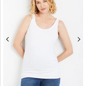 White maternity tank top from Motherhood
